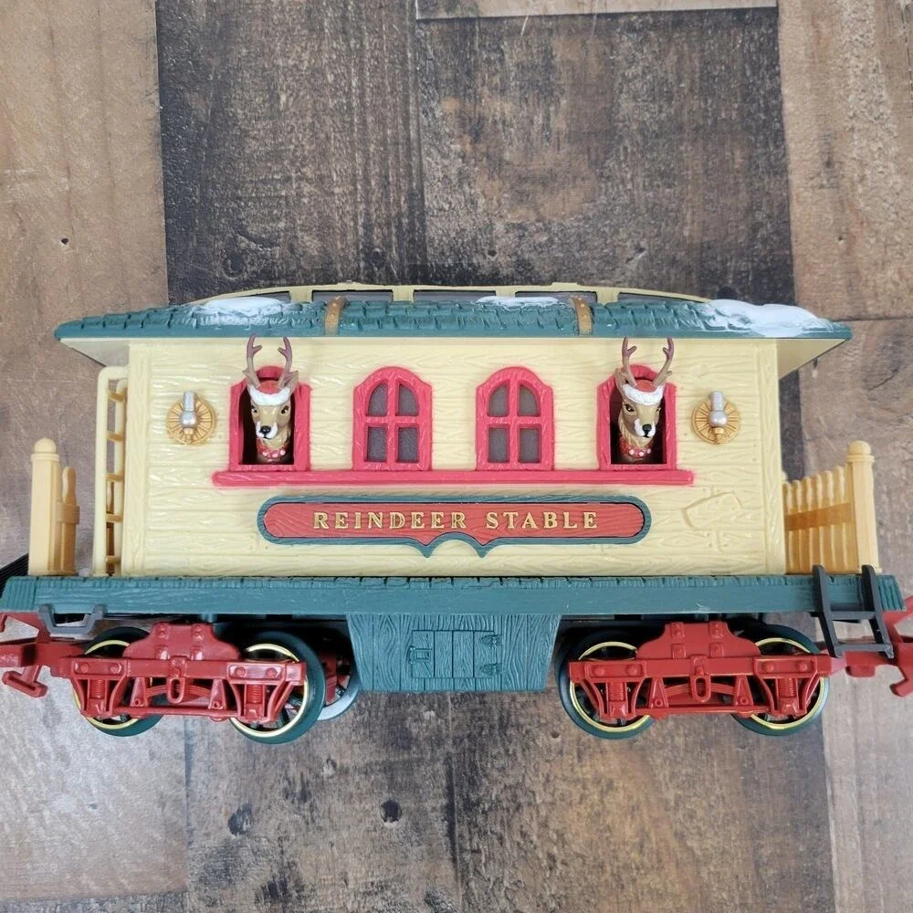 Dillard New Bright Holiday Express Reindeer Stable Christmas Train Rare Red Sign